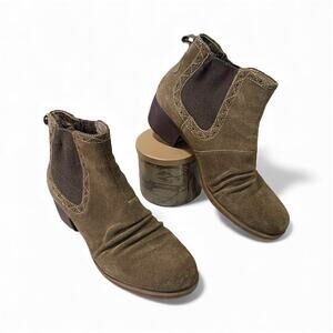 Earth Denali Aspect Ankle Boots Dark Khaki Suede Boots Women's Size 10M Outdoors